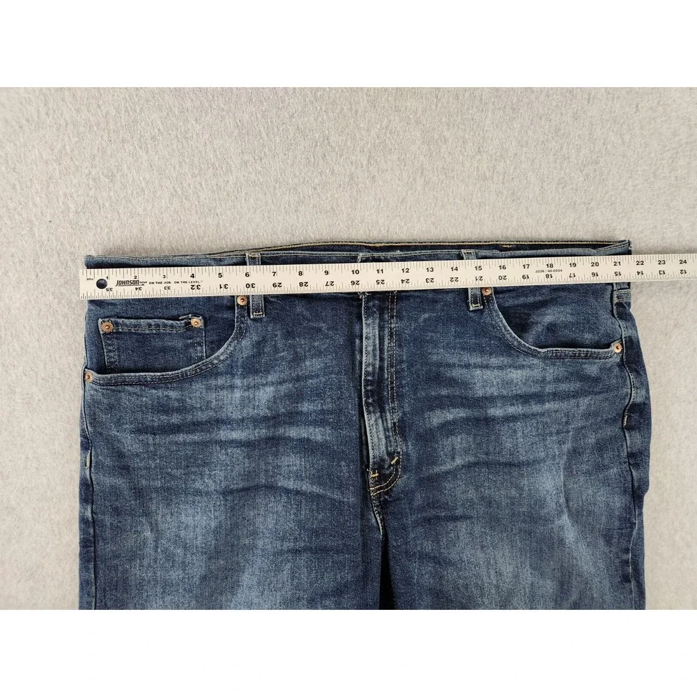 Levi Strauss Signature Men Relaxed Fit Cotton Denim Work Jeans 42x32 Medium Blue